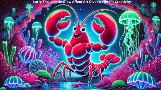 larry the lobster glow effect art